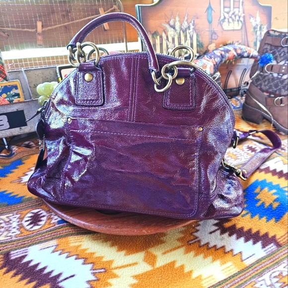 Coach Limited Addition Francine Purple Legacy Tote Bag Bowling Satchel - Picture 2 of 16